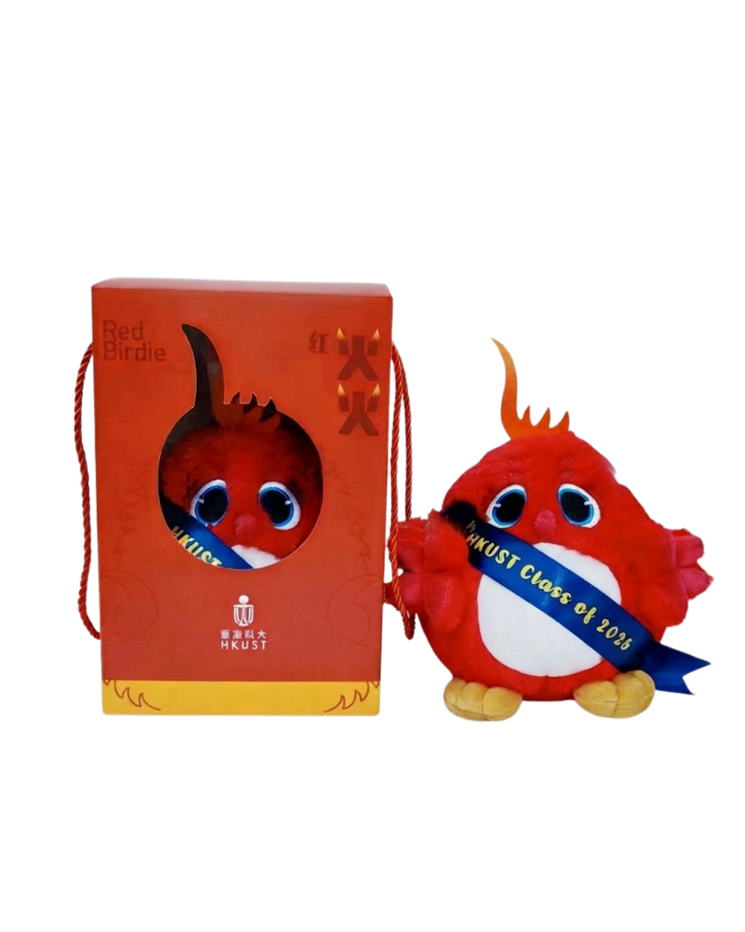 HKUST Red Birdie plush toy with satin sash